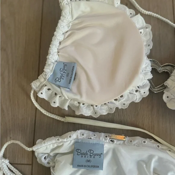 Beach Bunny All Eyes On Me White Eyelet Lace Bikini Set - Picture 9 of 9